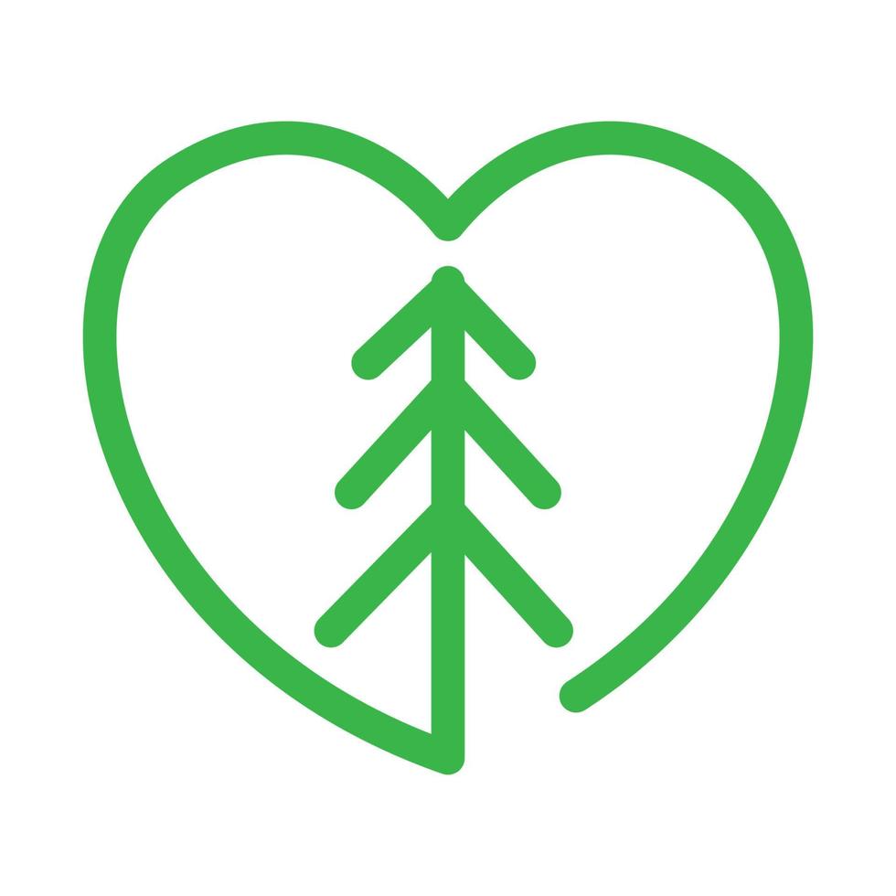 love lines with tree pine logo symbol vector icon illustration graphic design