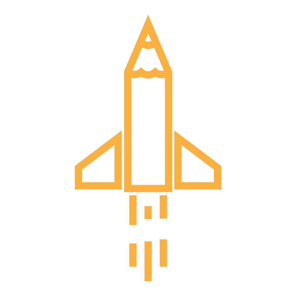 Cohete con lápiz logo símbolo vector icono ilustración diseño gráfico