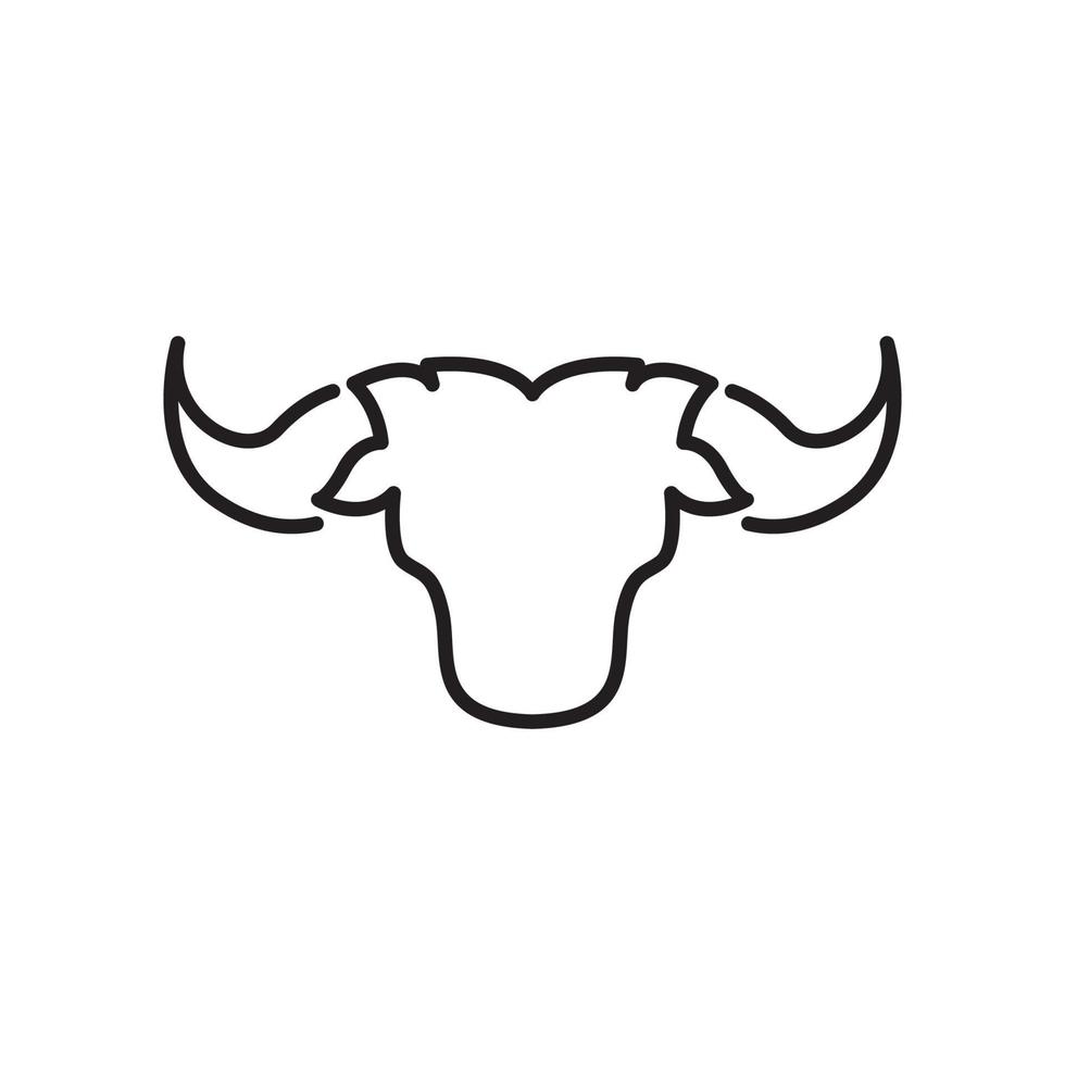 line minimalist head bull logo design, vector graphic symbol icon illustration creative idea