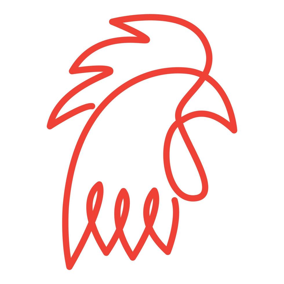 líneas continuas cabeza gallo logotipo símbolo vector icono ilustración diseño gráfico