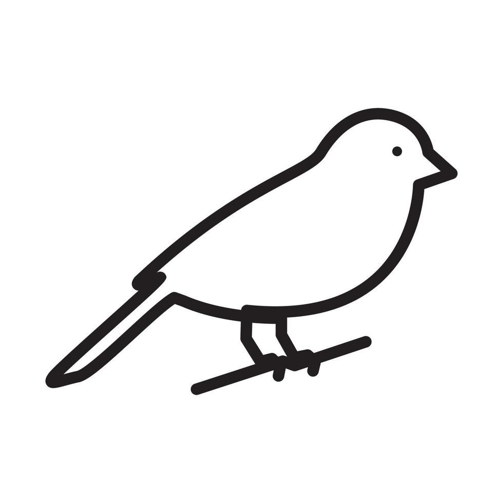 lindo pajarito líneas en rama logo símbolo vector icono ilustración diseño gráfico