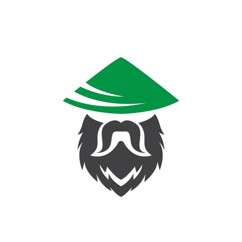 old man farmer long beard logo design, vector graphic symbol icon illustration creative idea