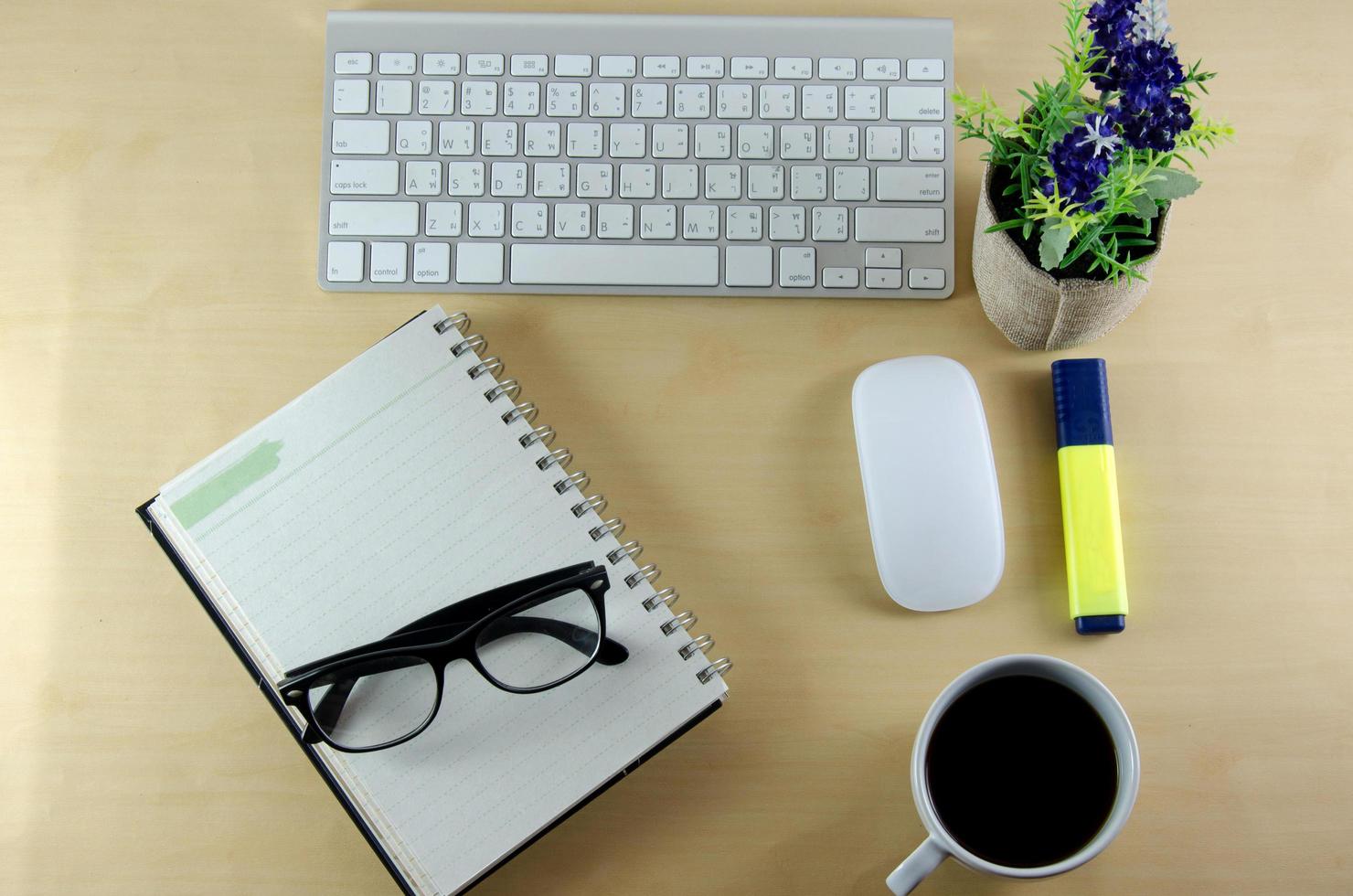 Business desk and keyboard photo