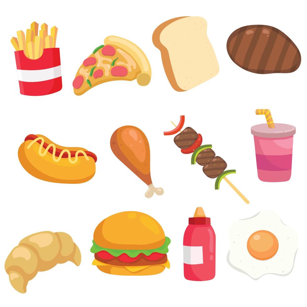 american style diner food clipart