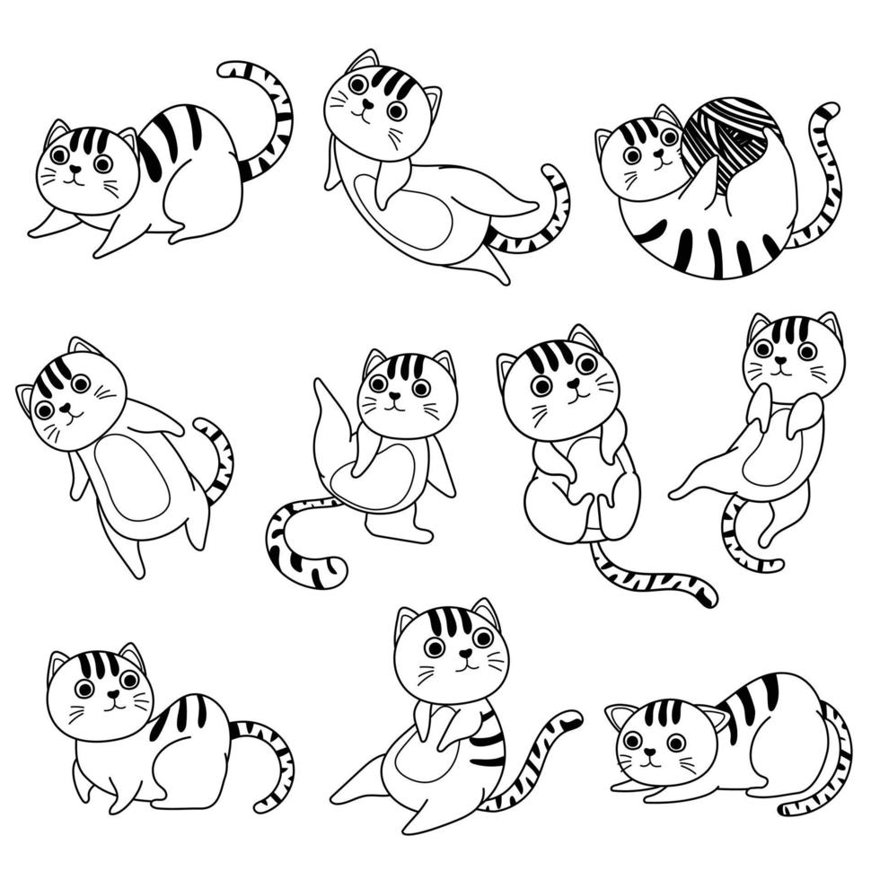 Cat cartoon drawing vector