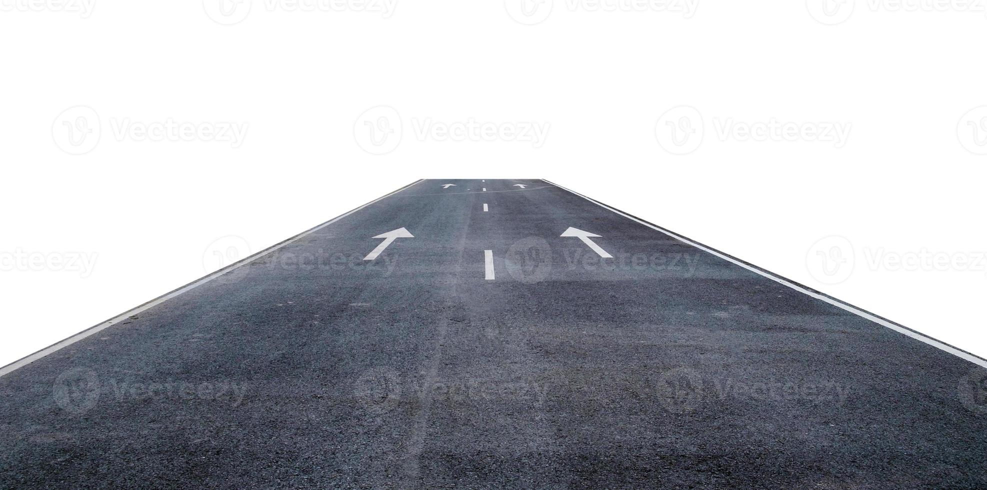 carretera asfaltada con flechas símbolo de ruta recta foto