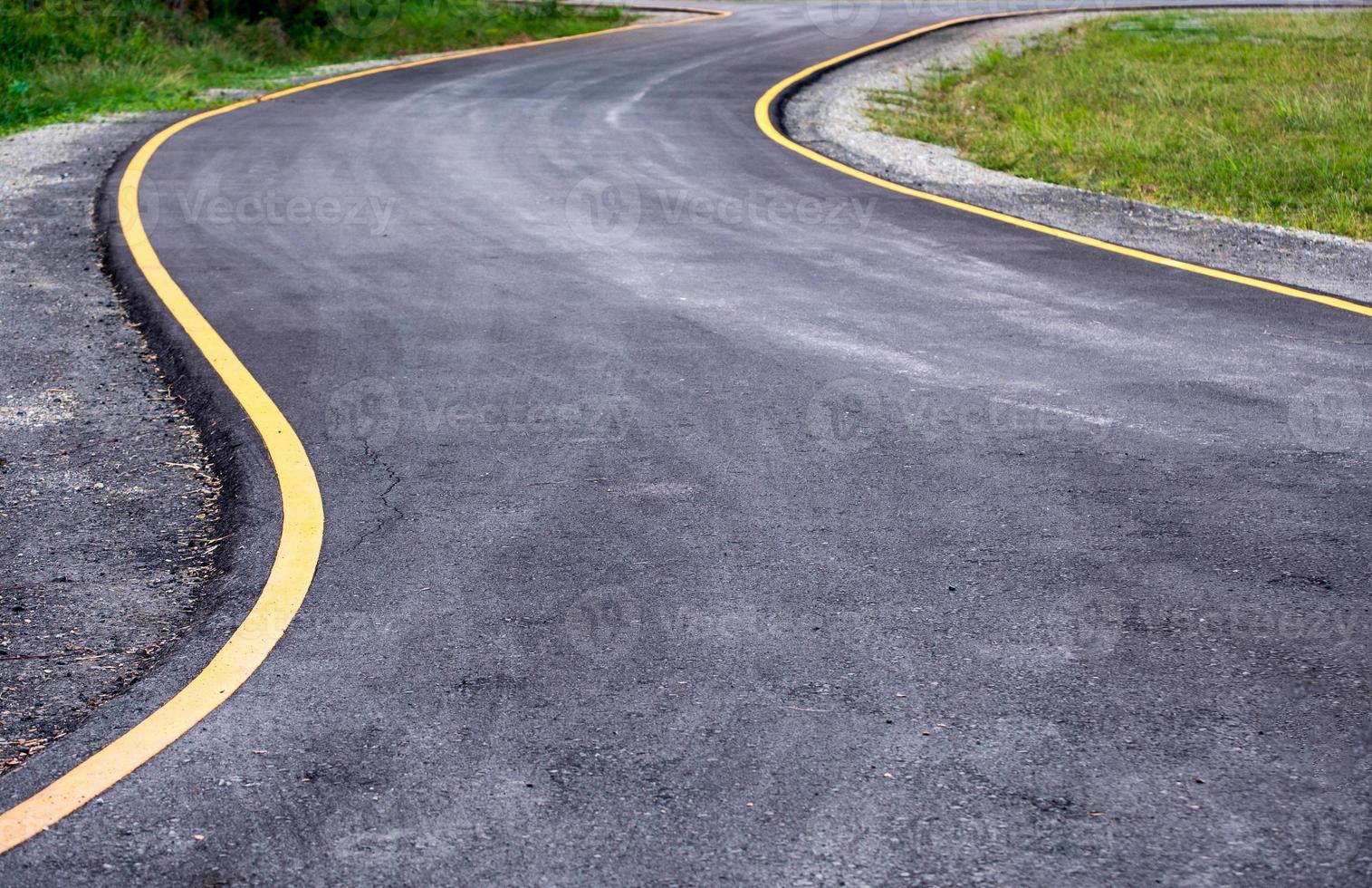 Black asphalt road curved photo