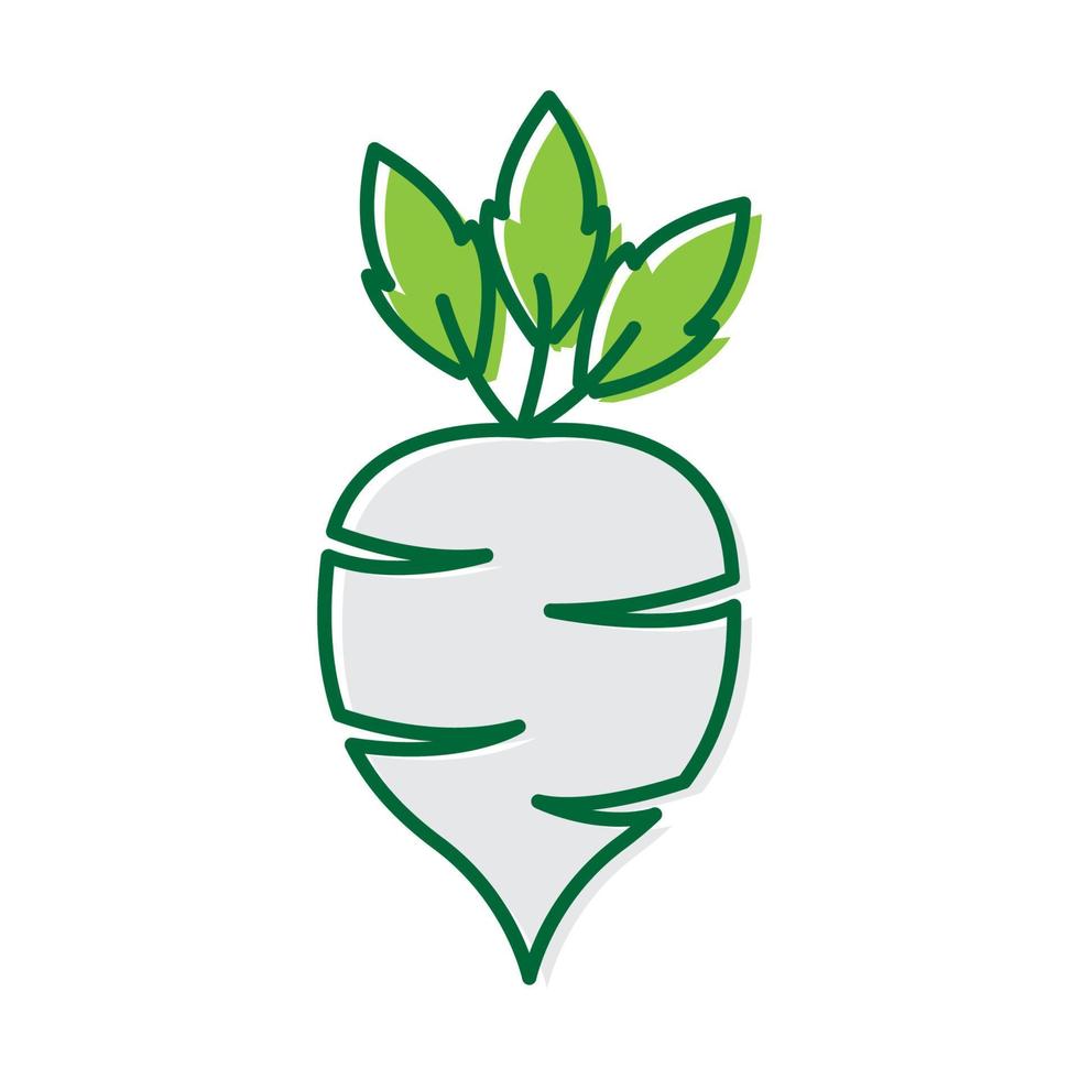 fresh radish nature logo design vector icon symbol illustration