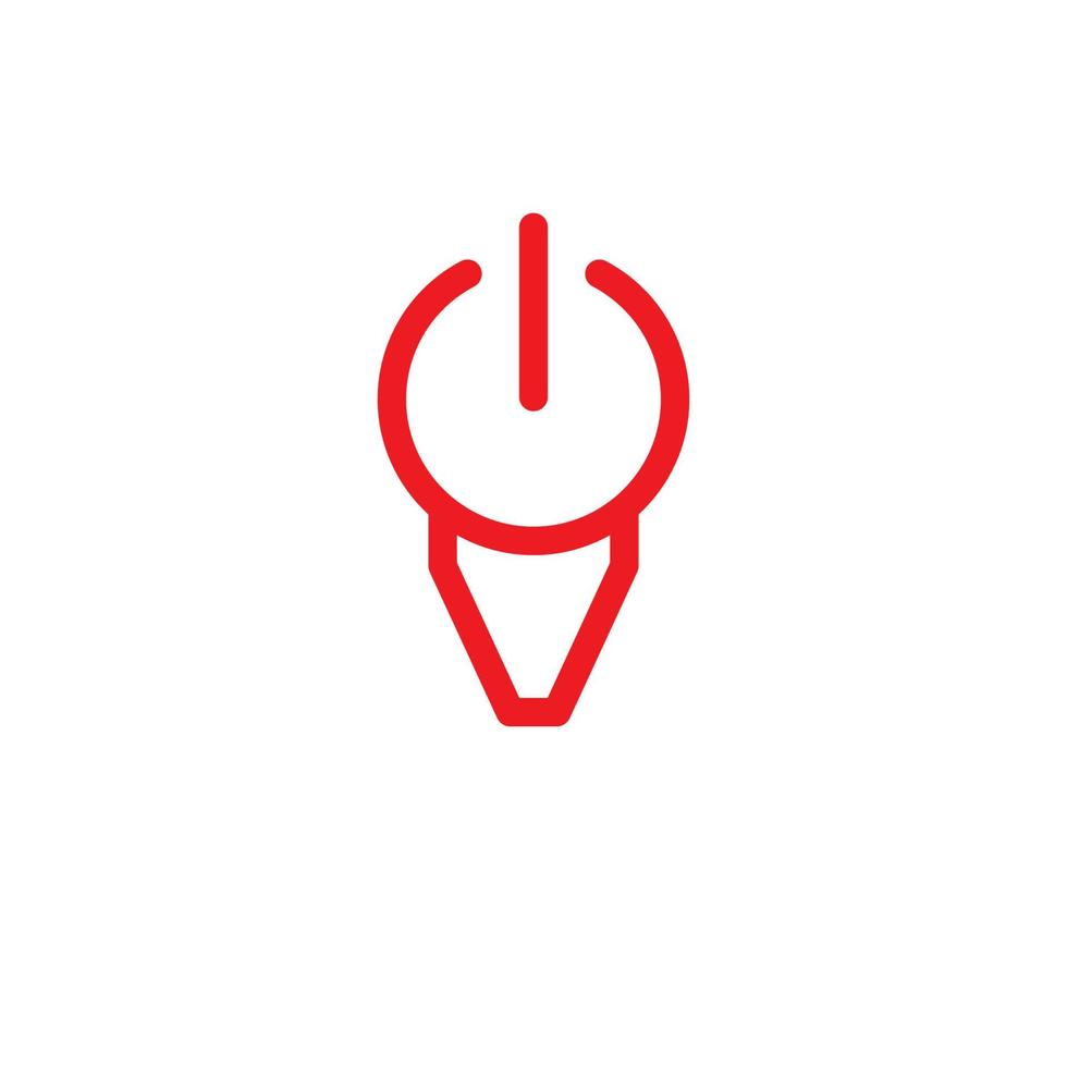 power button with cow head logo design vector graphic symbol icon illustration creative idea
