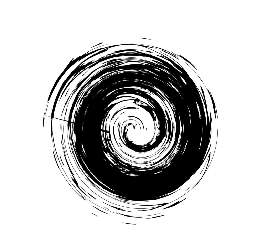 brush paint grunge circle line vector