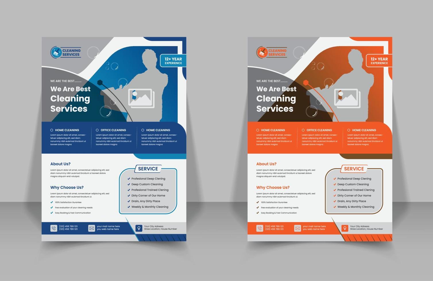 Cleaning services flyer template vector