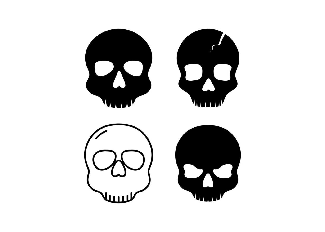 vector de plantilla de diseño de icono de cráneo aislado