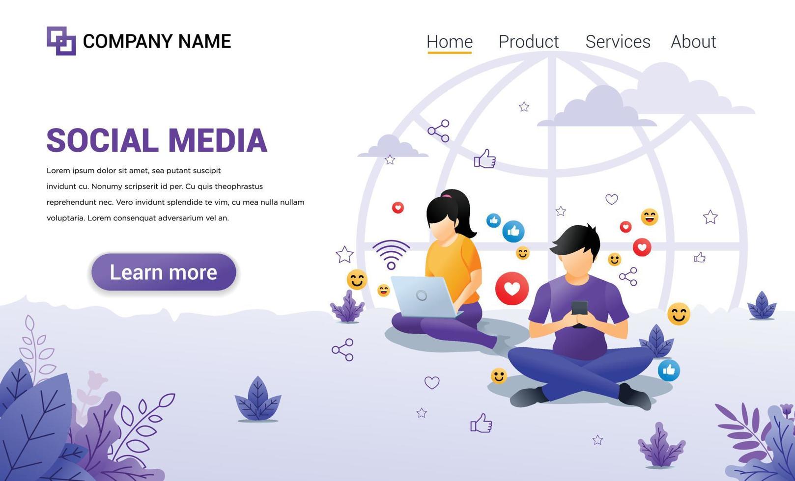 banner de sitio web, plantilla, interfaz web, vector de plantilla de ilustración de banner de redes sociales diseño totalmente editable