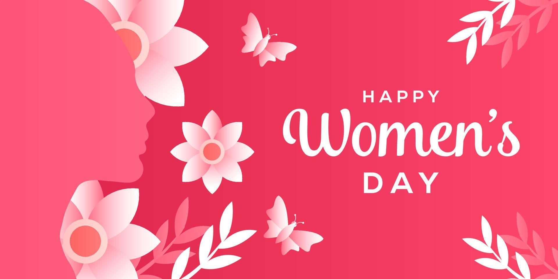 happy women's day illustration paper cut style with woman ...