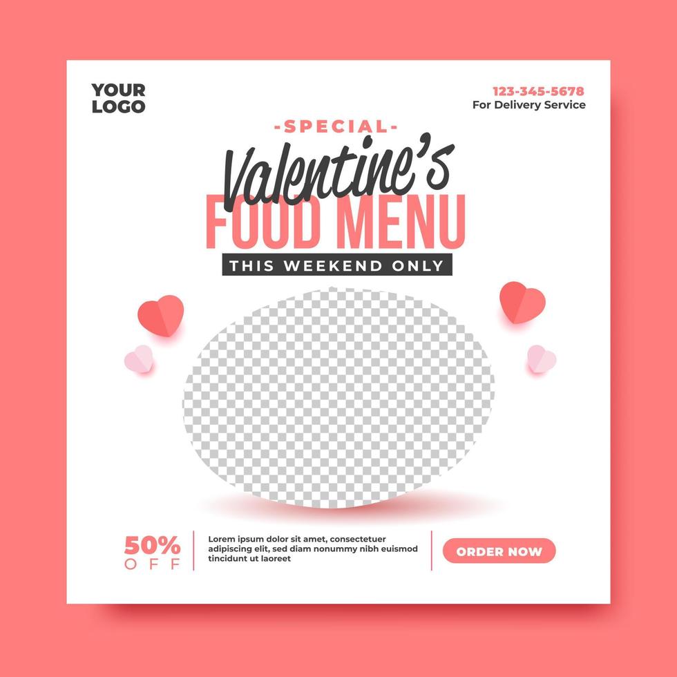 Social media design template for valentine's day vector