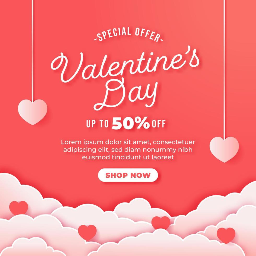 Happy Valentine's Day sale horizontal banners vector