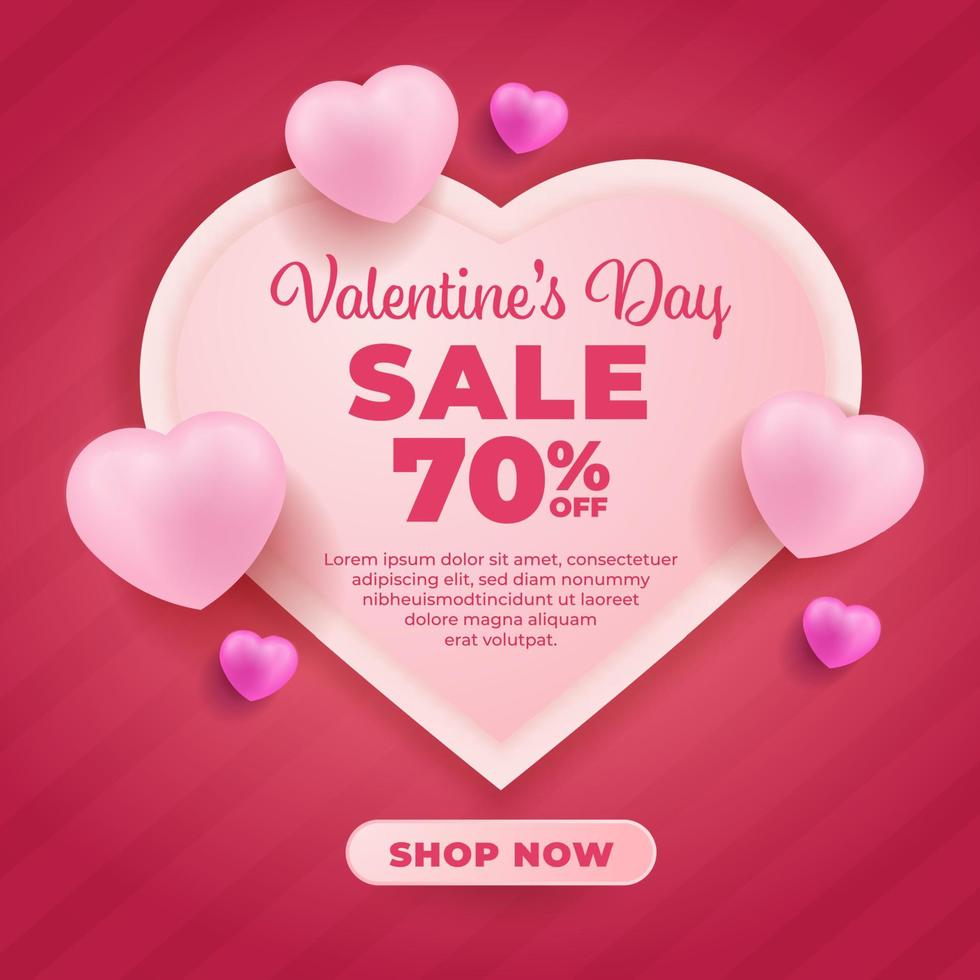 Happy Valentine's Day sale horizontal banners vector