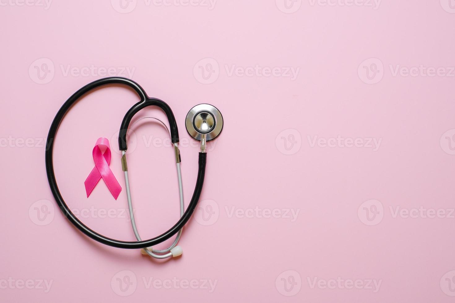 Breast cancer awareness flatlay concept photo