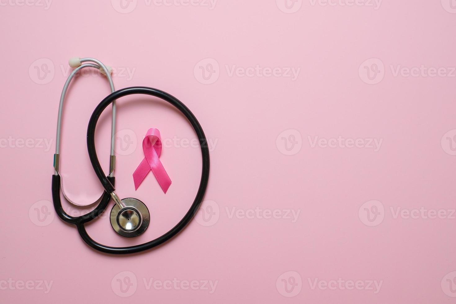 Breast cancer awareness flatlay concept photo