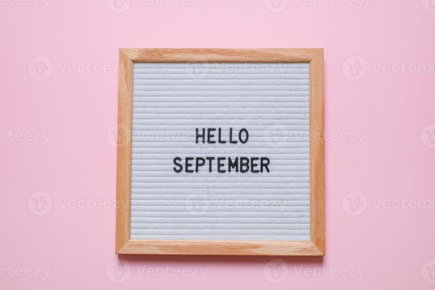 Hello September greeting concept photo