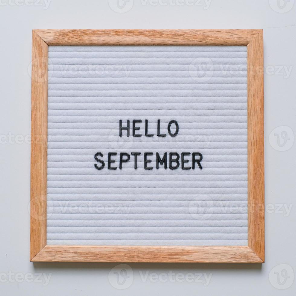 Hello September greeting concept photo