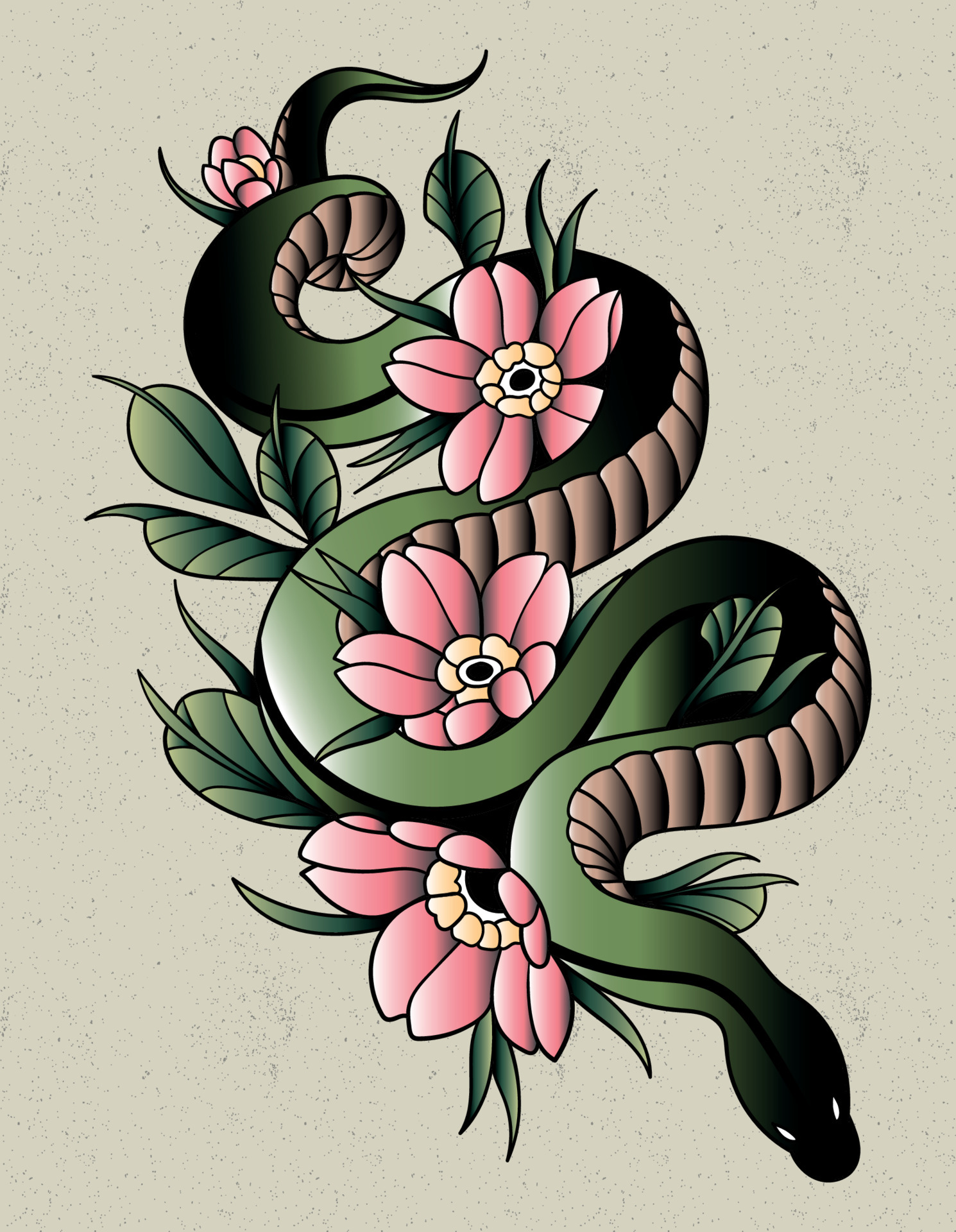 japanese snake  japanese sun and snake tattoo  Tasi Melah  Flickr