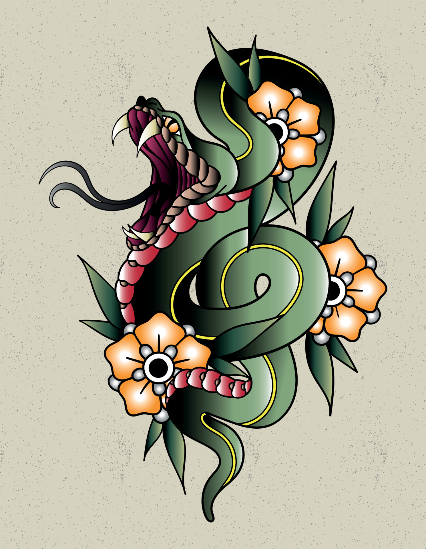 Japanese Snake Tattoo  A3 Poster  Frankly Wearing