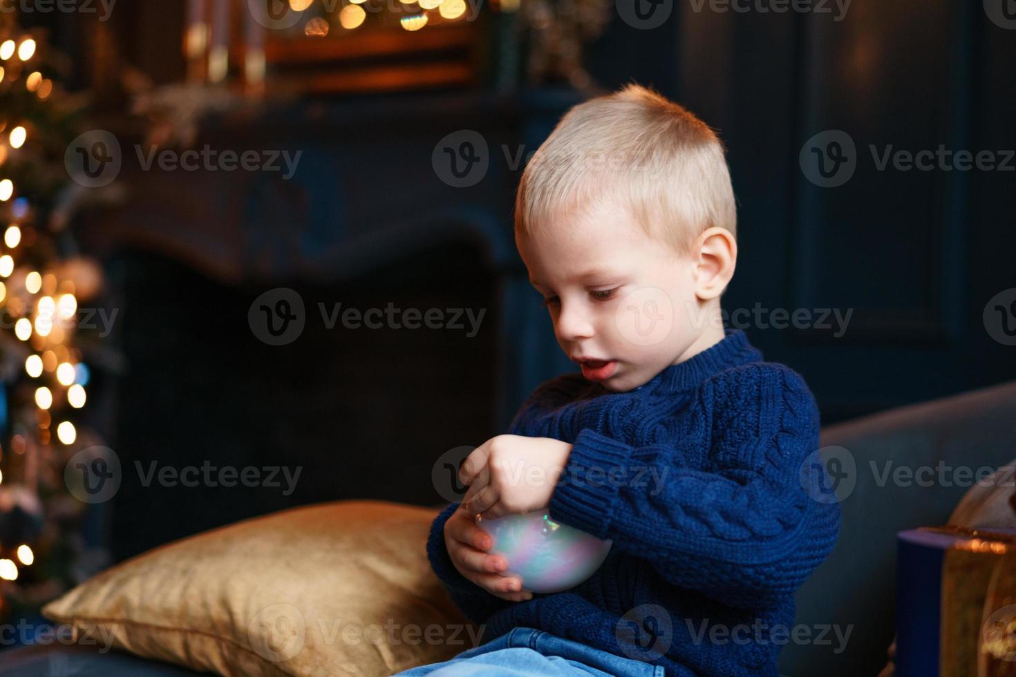 Christmas kids stories concept. First childhood memory. photo