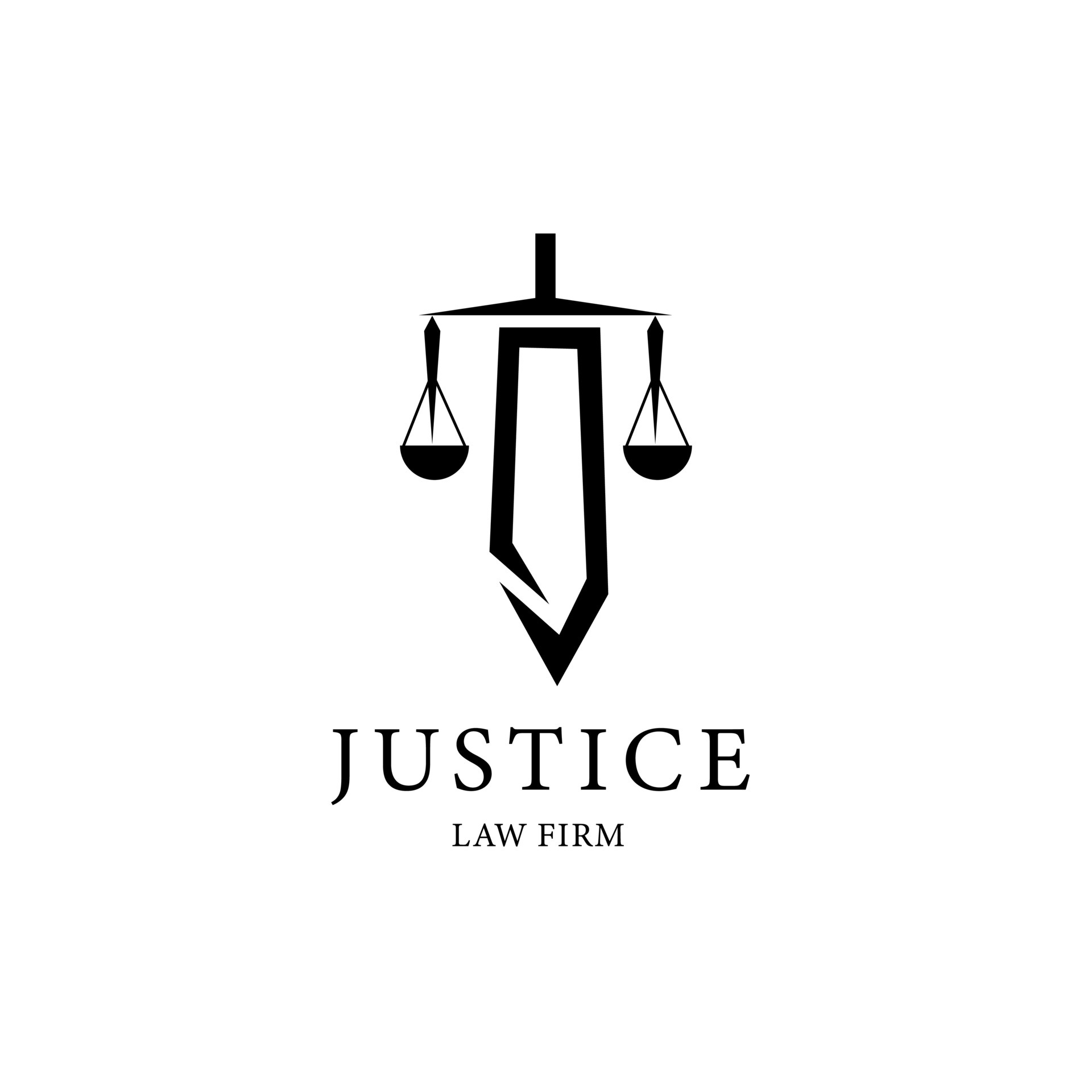 Scales with symbol design concept logo sign icon universal law firm
