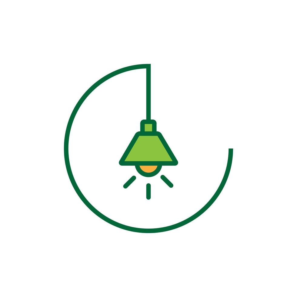 naturaleza luz lámpara flor verde logotipo diseño vector gráfico símbolo icono ilustración creativo idea