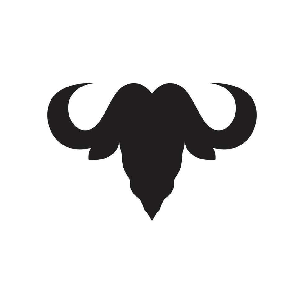 head black isolated bison logo design, vector graphic symbol icon illustration creative idea