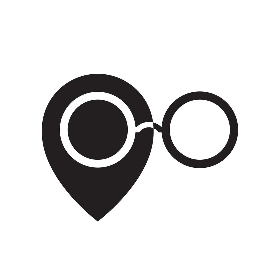 sunglasses with pin map location logo design, vector graphic symbol icon illustration creative idea