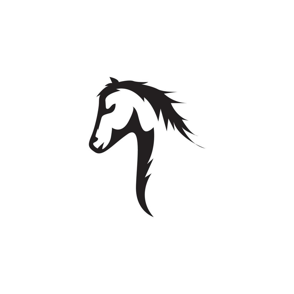 side view isolated head horse logo design, vector graphic symbol icon illustration creative idea