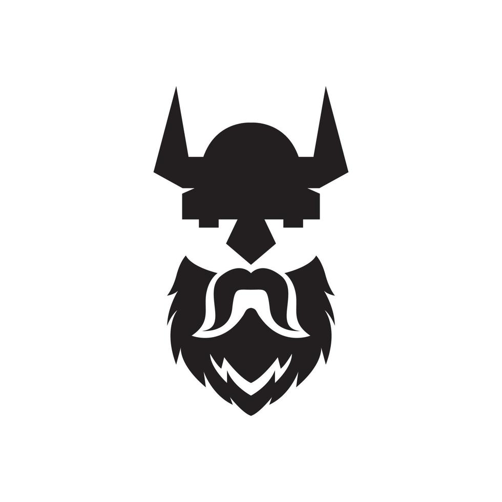 black face viking long beard logo design, vector graphic symbol icon illustration creative idea