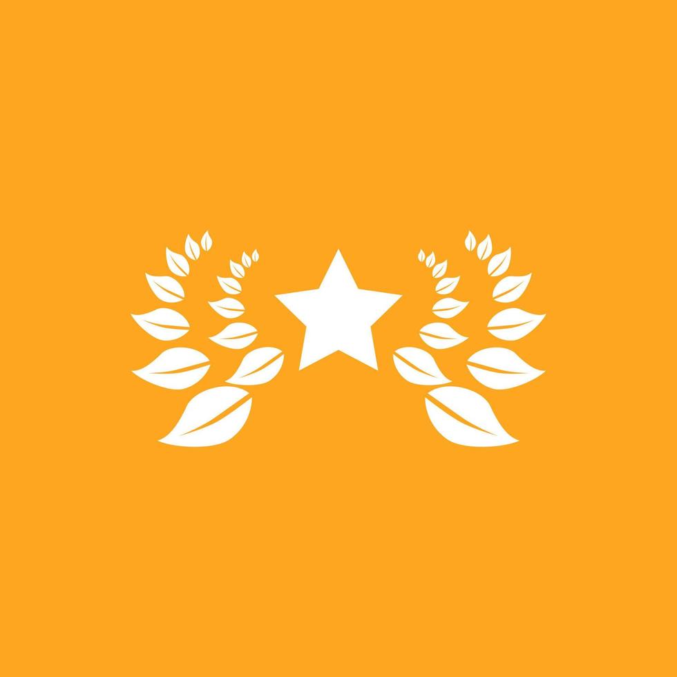star and laurel icon logo vector art symbol
