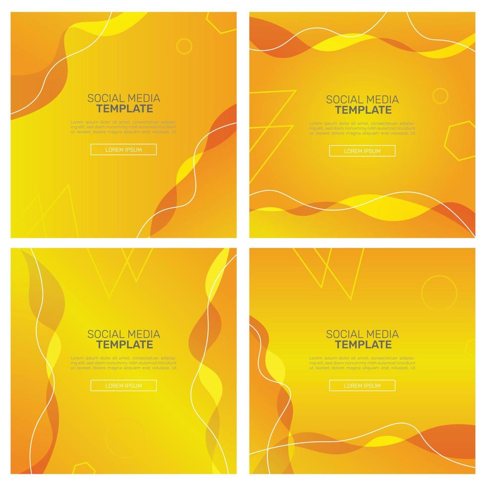 Set of abstract social media background template. Template for feed, post, promotion, ads, and web. EPS 10 vector