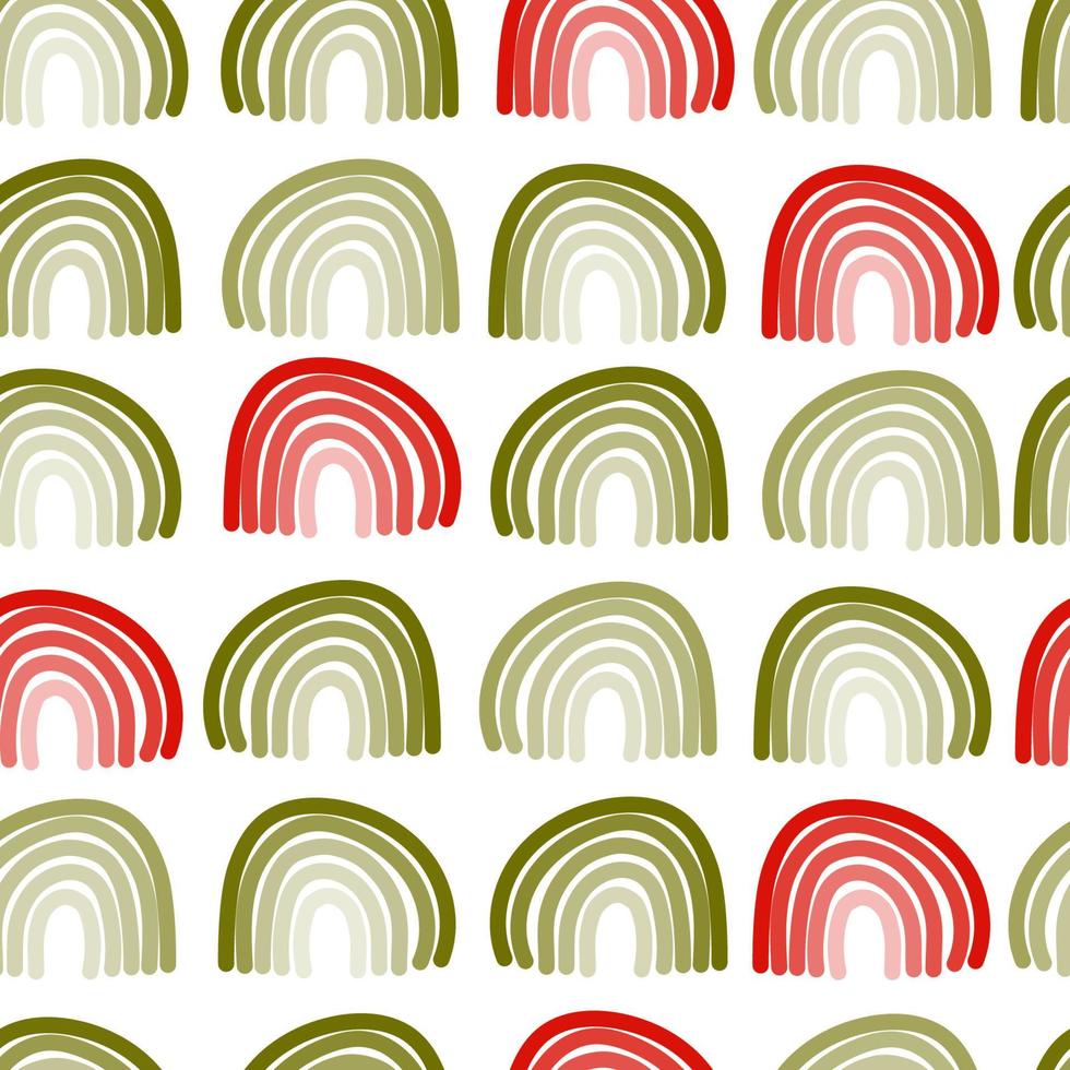 Seamless childish pattern with hand drawn rainbows.Creative scandinavian kids texture for fabric, wrapping, textile, wallpaper, apparel. Vector illustration.