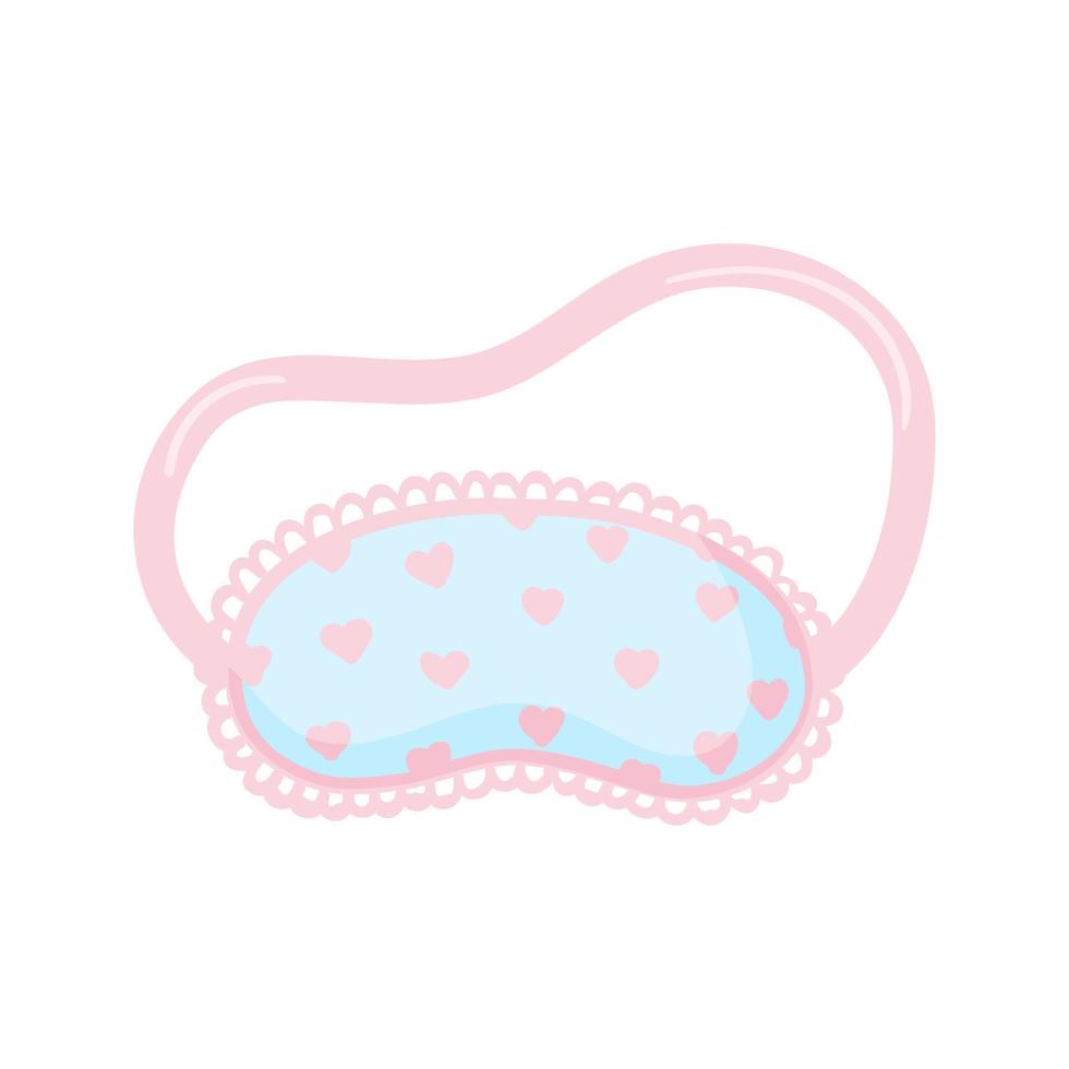 icono de vector de máscara para dormir. dormir noche ojo accesorio con los ojos vendados relajarse en la ilustración de viaje. Nighty Sleepy Face Protection dibujos animados planos dormidos aislados en blanco para afiches, pegatinas, tarjetas