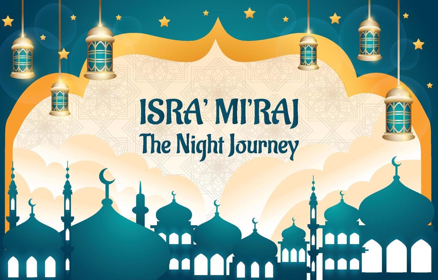 Isra Miraj The Night Journey Background vector