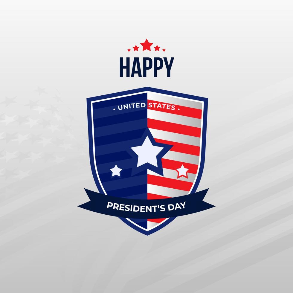 Happy Presidents Day in USA celebrate design with waving United States of America national flag. Vector illustration.