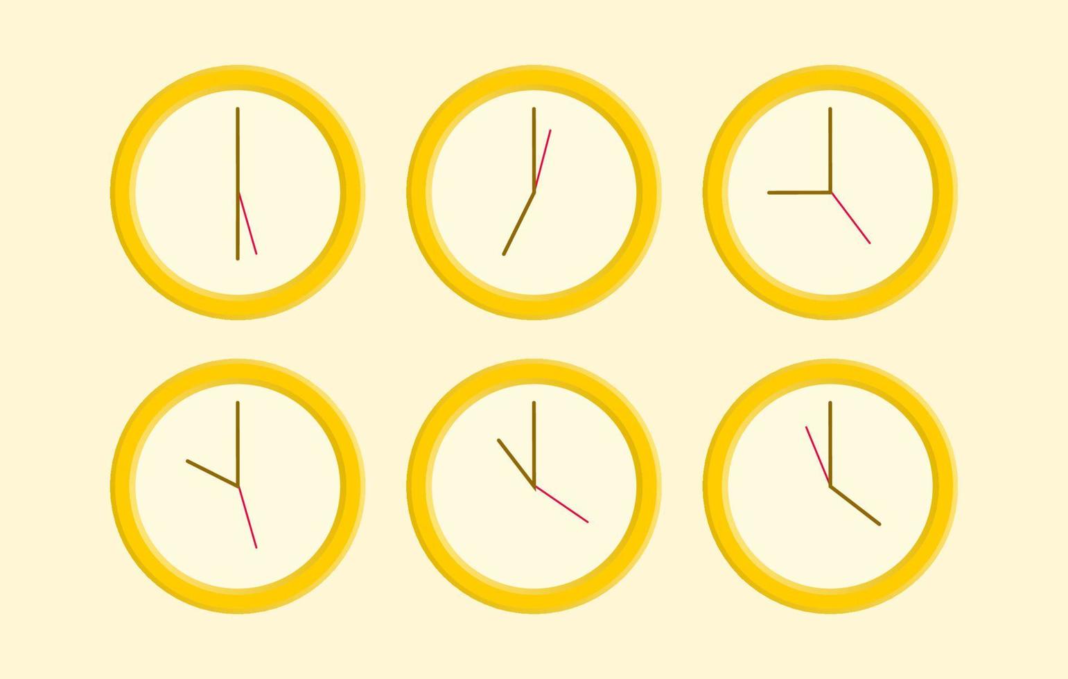 Clock Icon Set Kit Vector Illustration related with Time