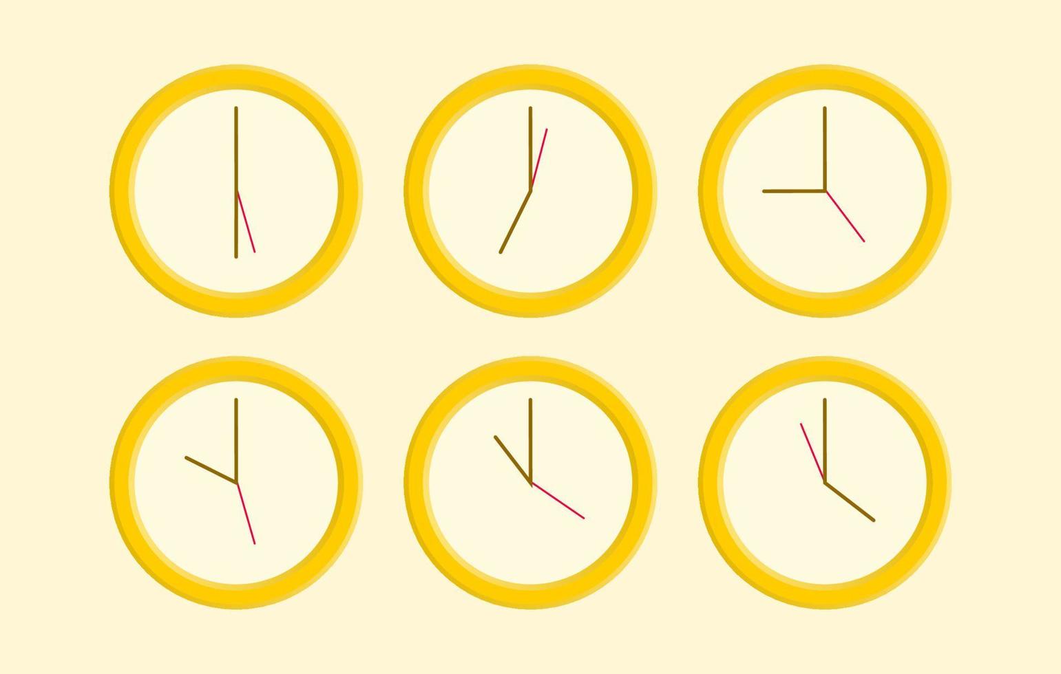 kit de conjunto de iconos de reloj ilustración vectorial relacionada con el tiempo vector