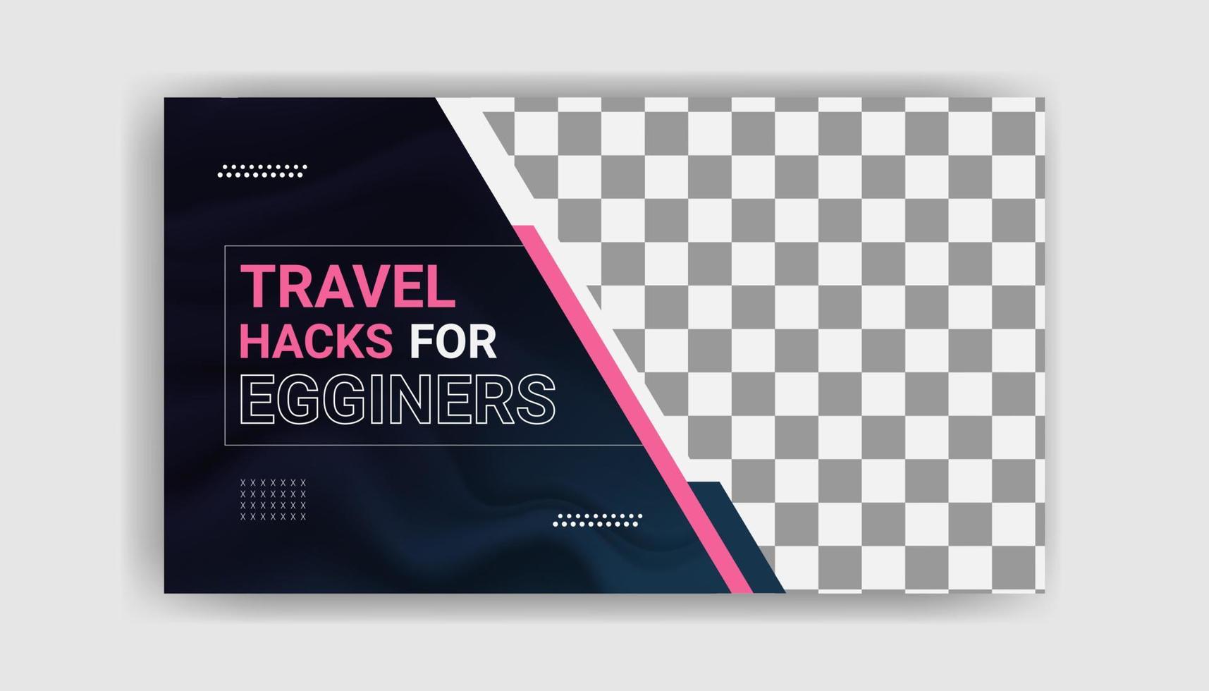 MODERN CREATIVE VIDEO THUMBNAIL FOR TRAVEL CHANNEL. vector