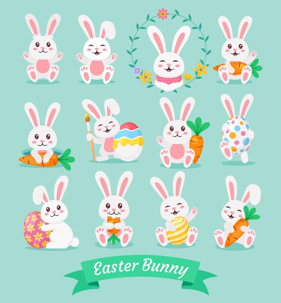 Ilustraciones de easter bunny rabbit vector