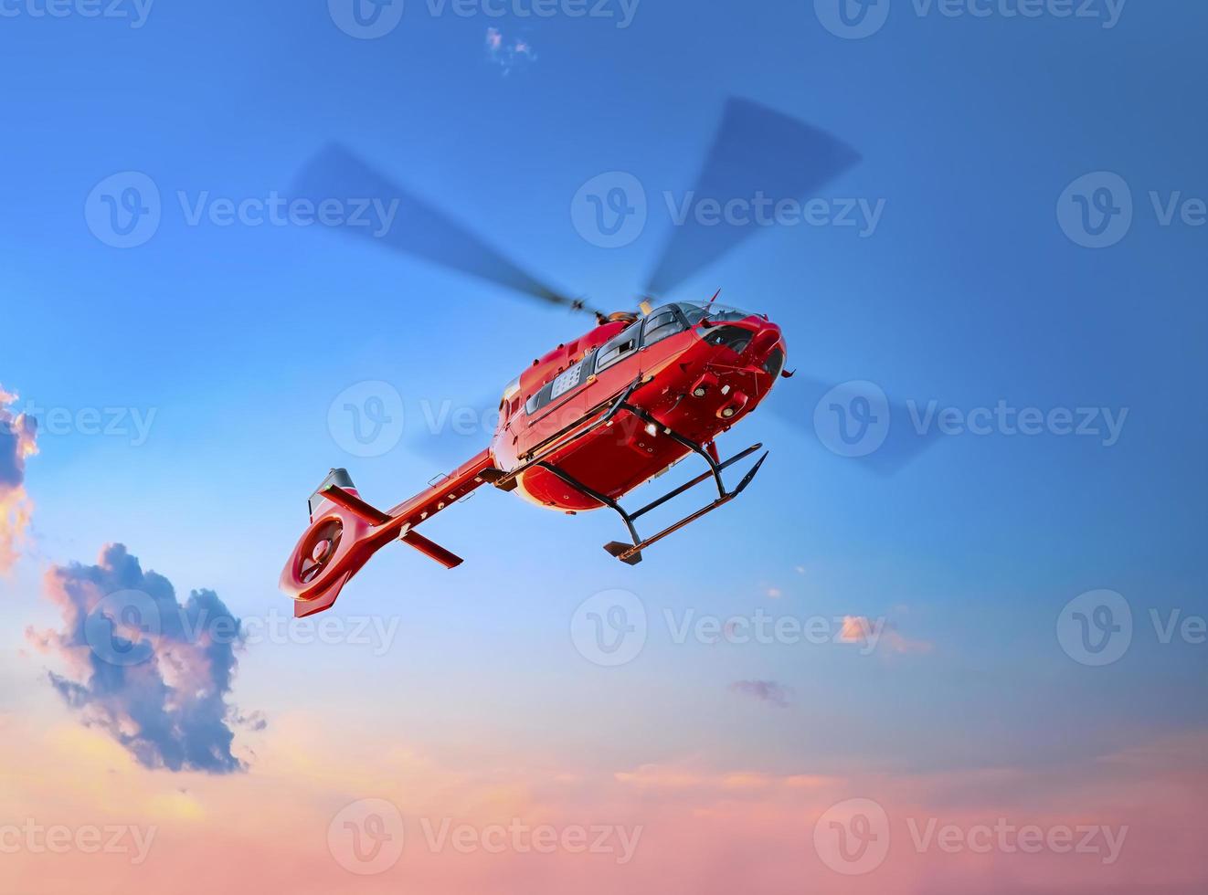 Helicopter. Air transportation. Air ambulance.  Great photo on the theme of air medical service, air transportation,  air ambulance,  fast city transportation or helicopter tours.
