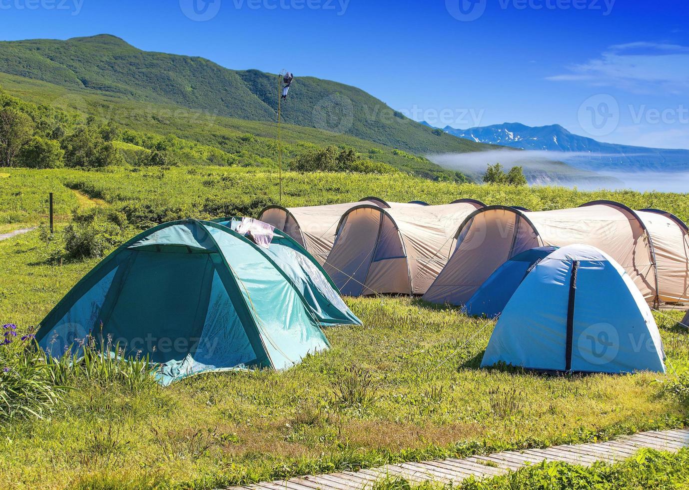 Camping tent in campground at national park. photo