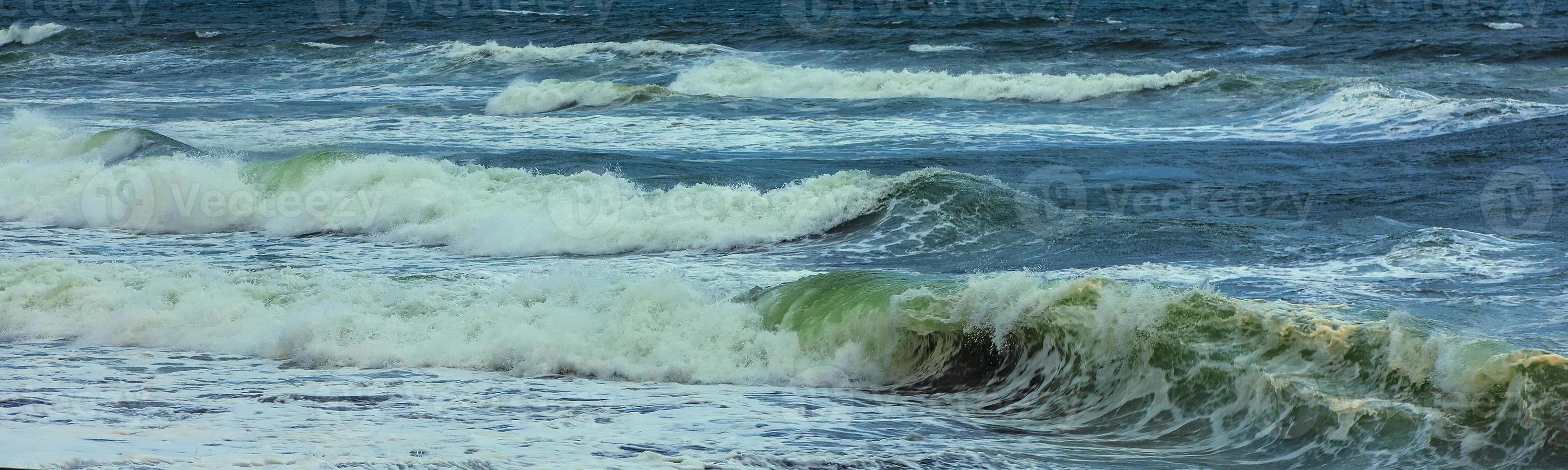 The blue water background with waves. photo