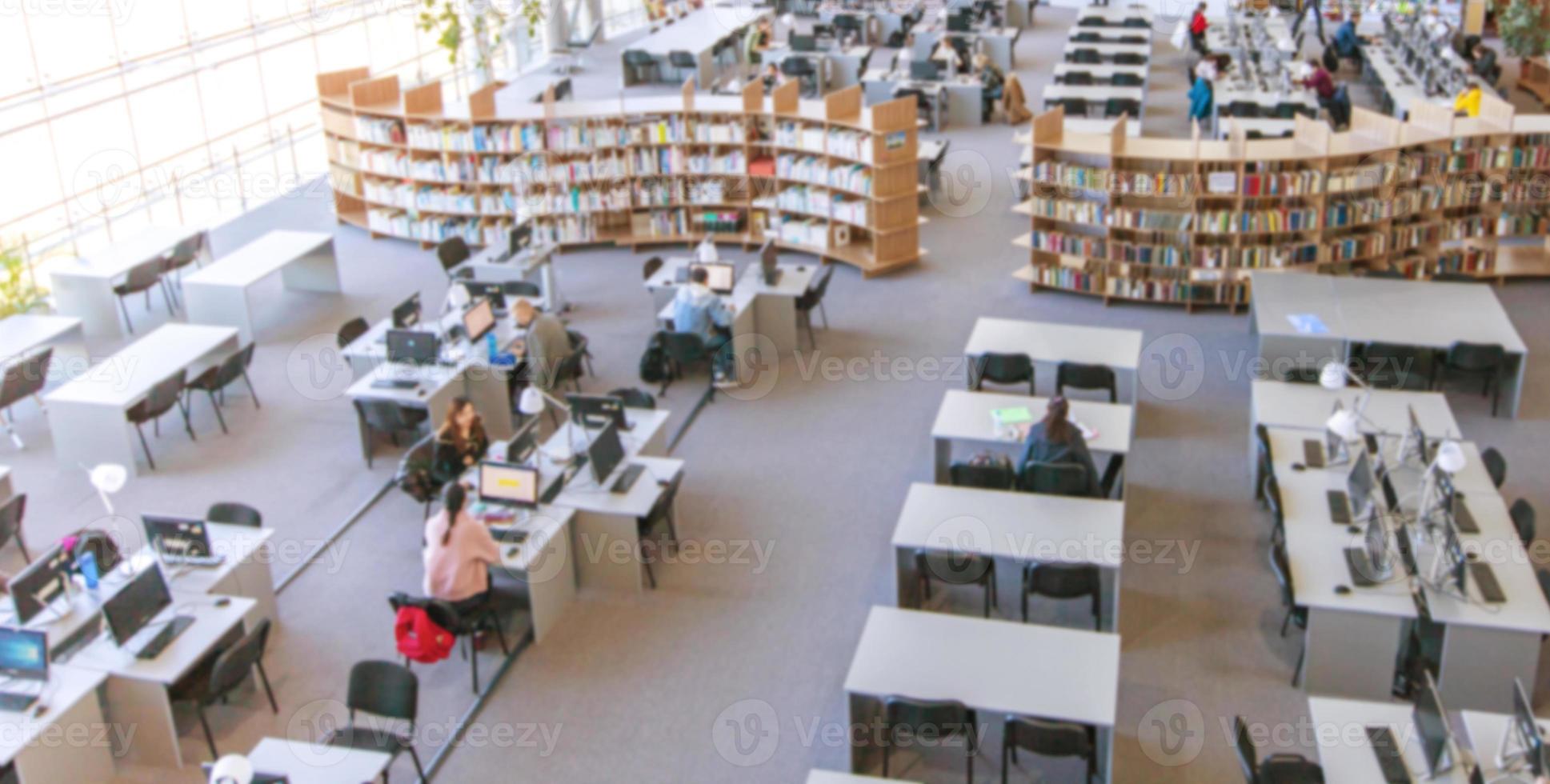 blured students library reading room photo