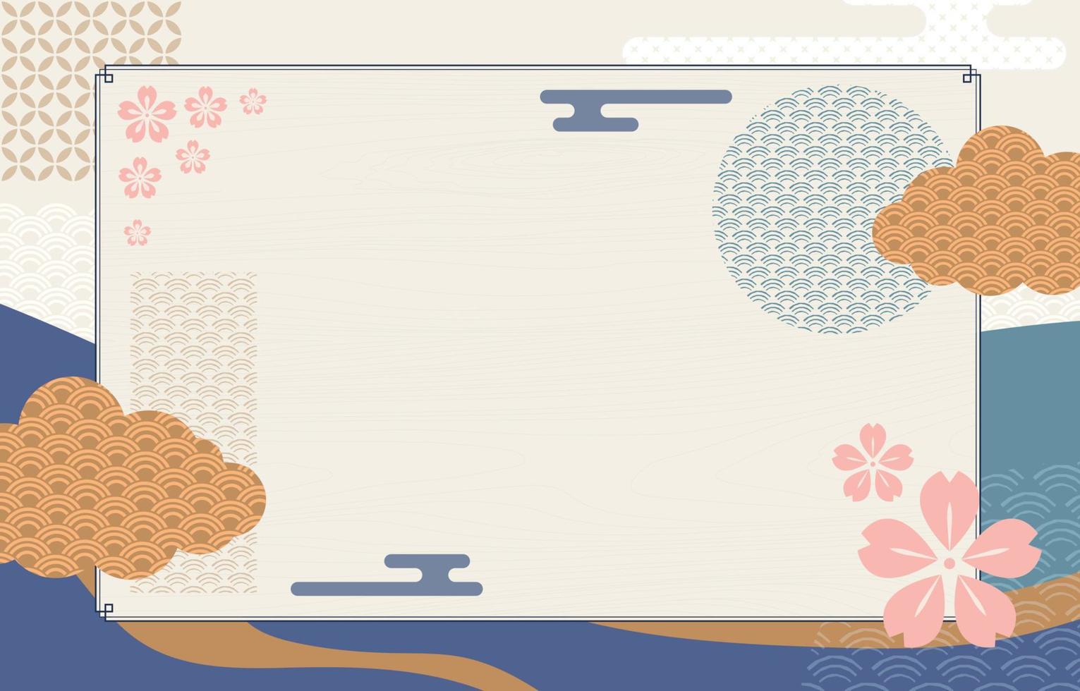 Artsy Minimalist Japanese Style Element Background vector