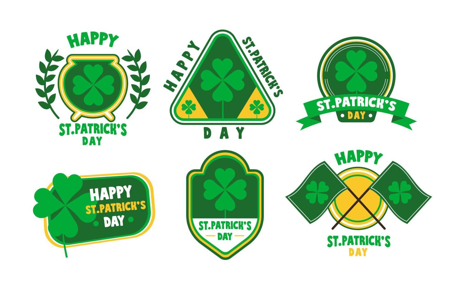 Green Celebration St Patrick's Day Label vector